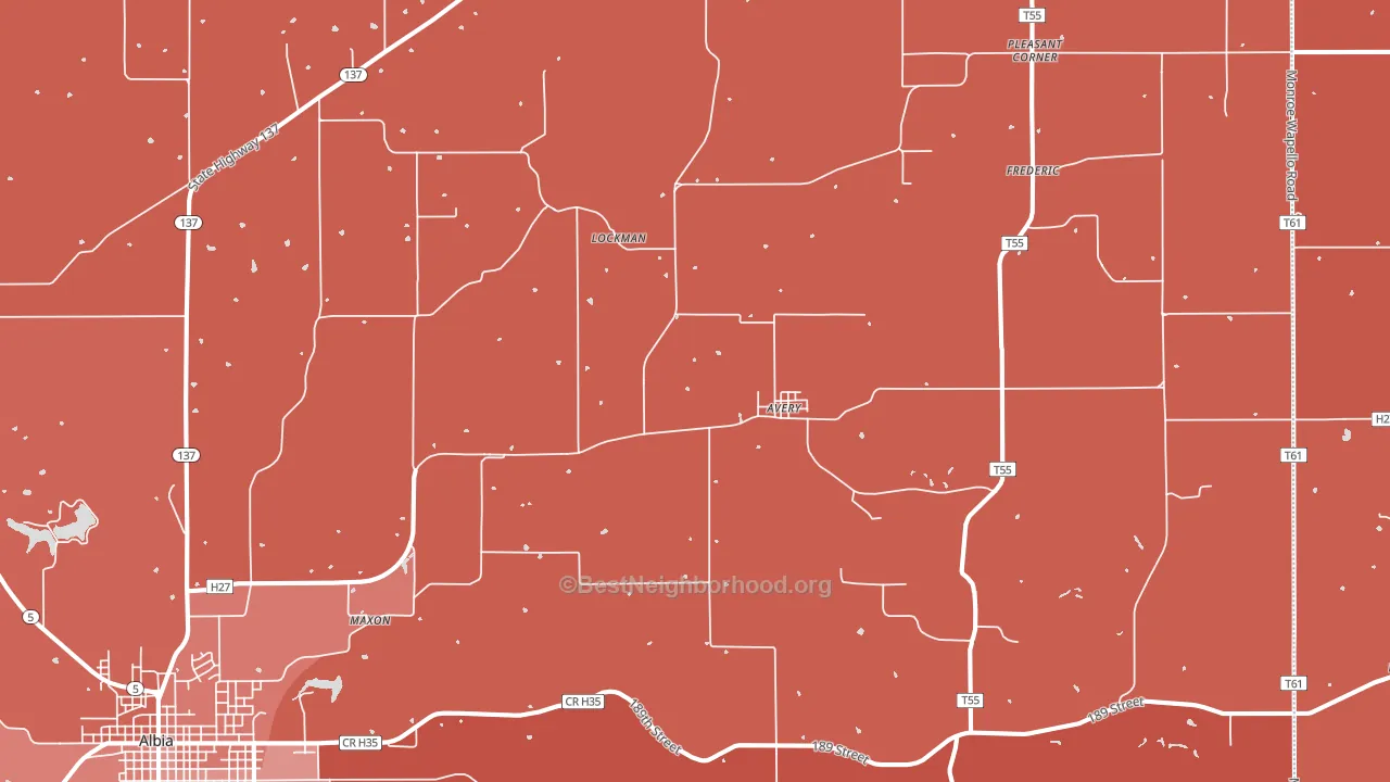 Avery, IA block-group political-lean map