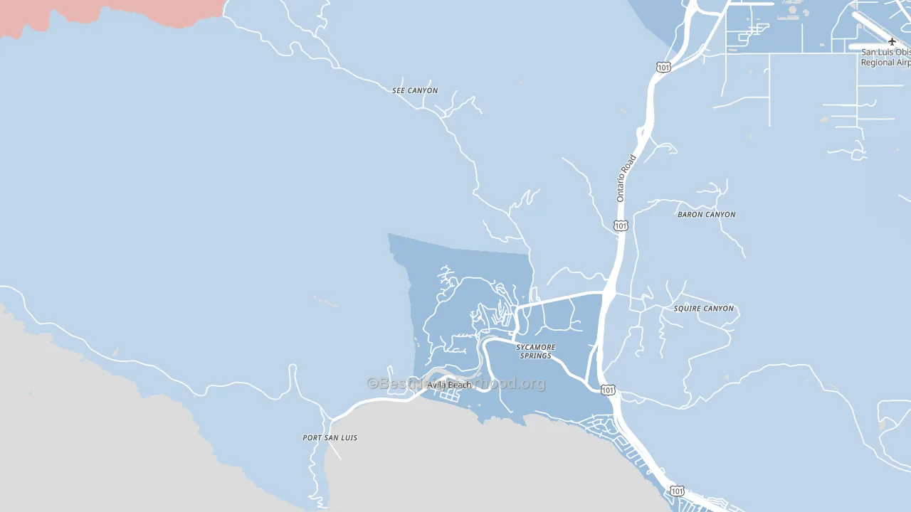 Avila Beach, CA block-group political-lean map