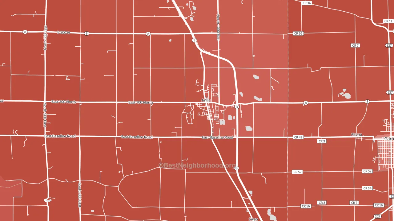 Avilla, IN block-group political-lean map