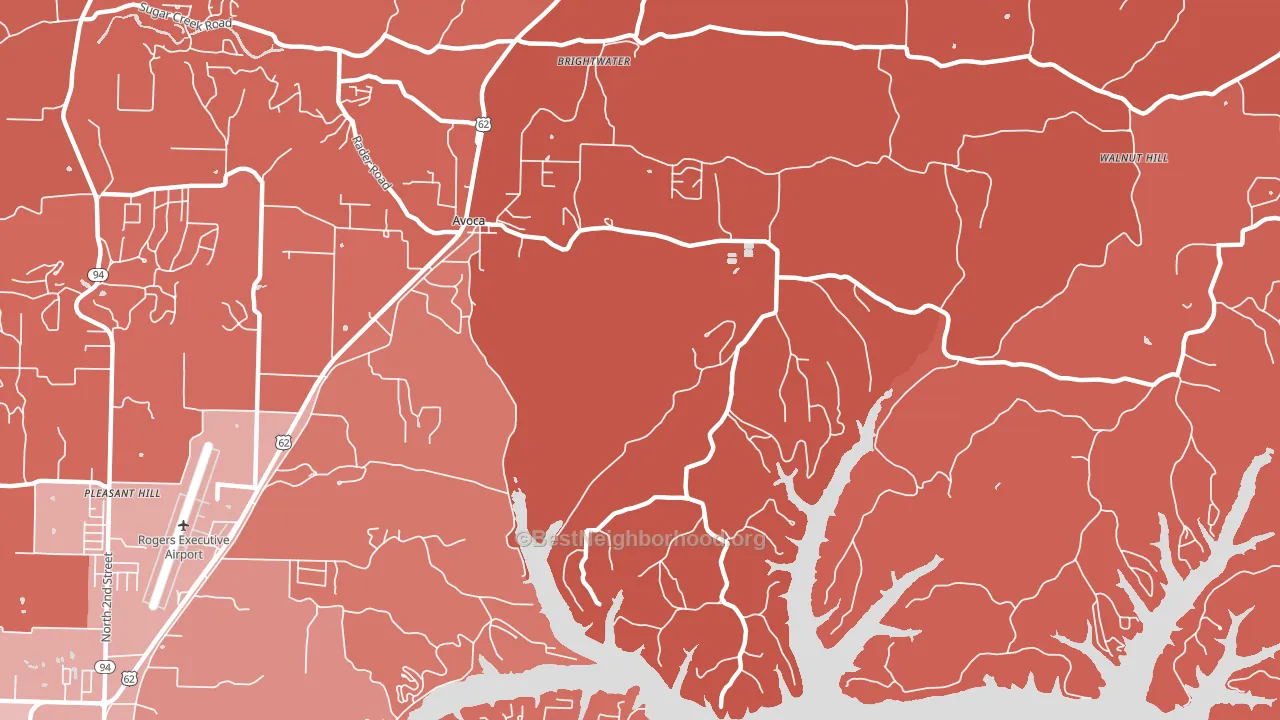 Avoca, AR block-group political-lean map