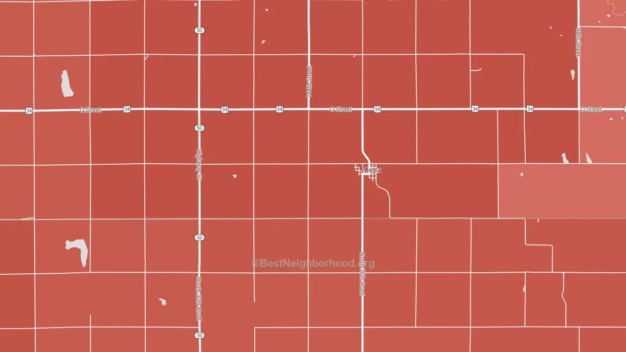 Avoca, NE block-group political-lean map