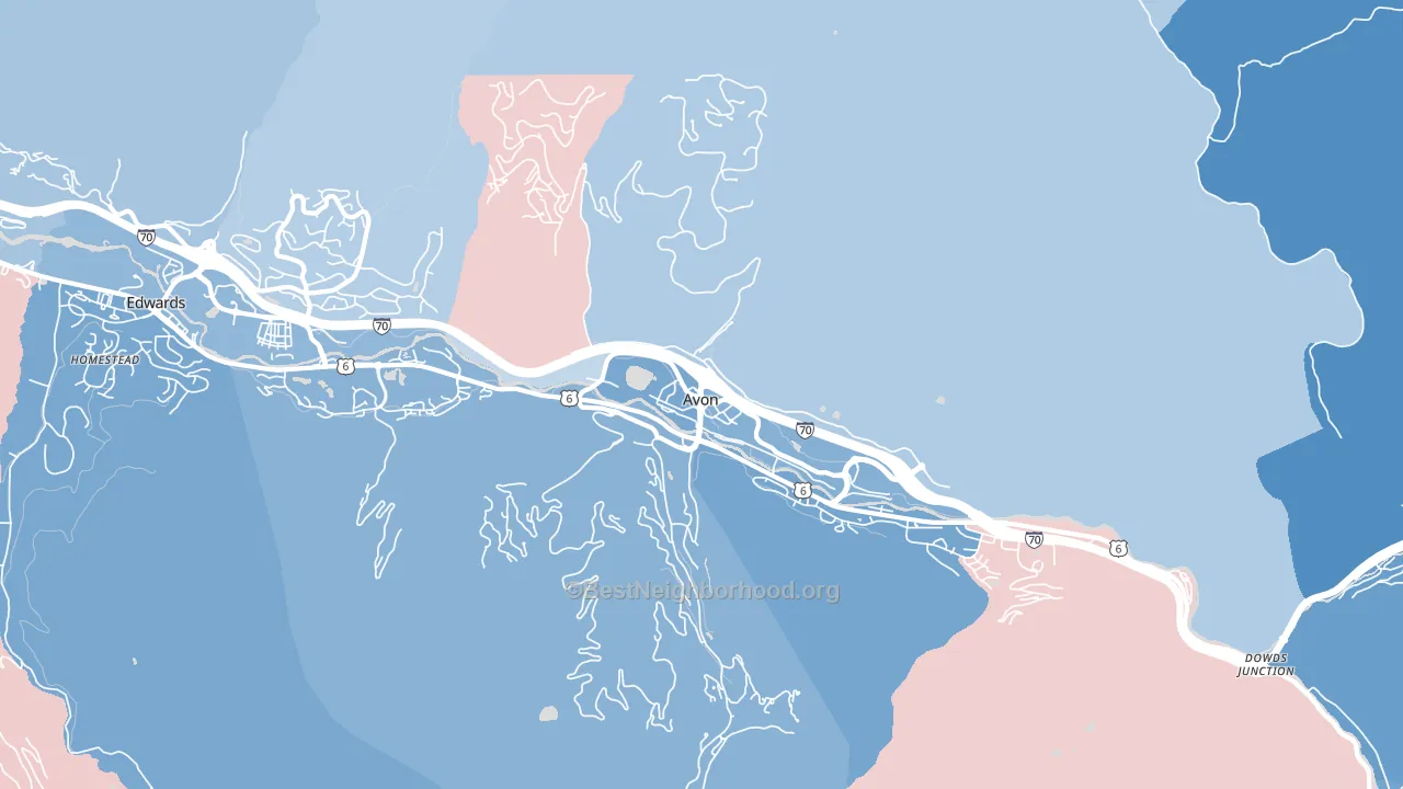 Avon, CO block-group political-lean map