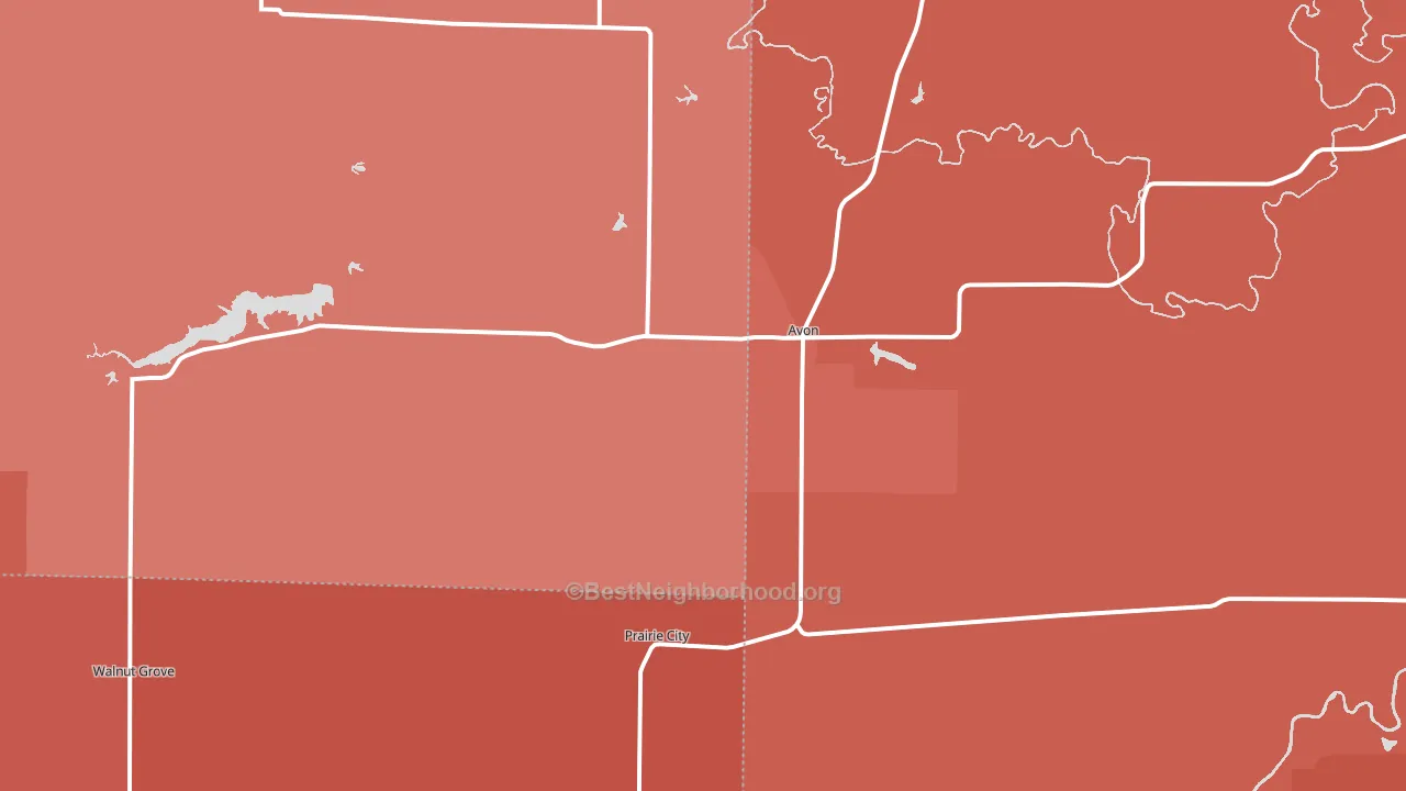 Avon, IL block-group political-lean map
