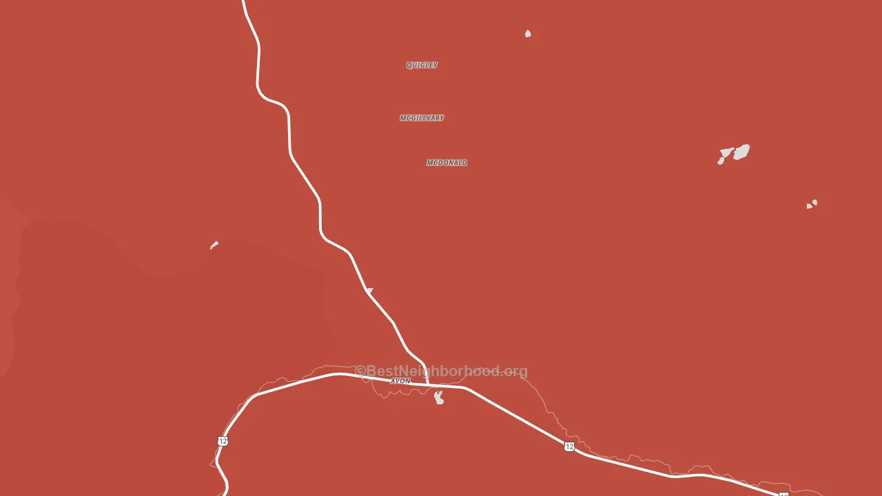 Avon, MT block-group political-lean map
