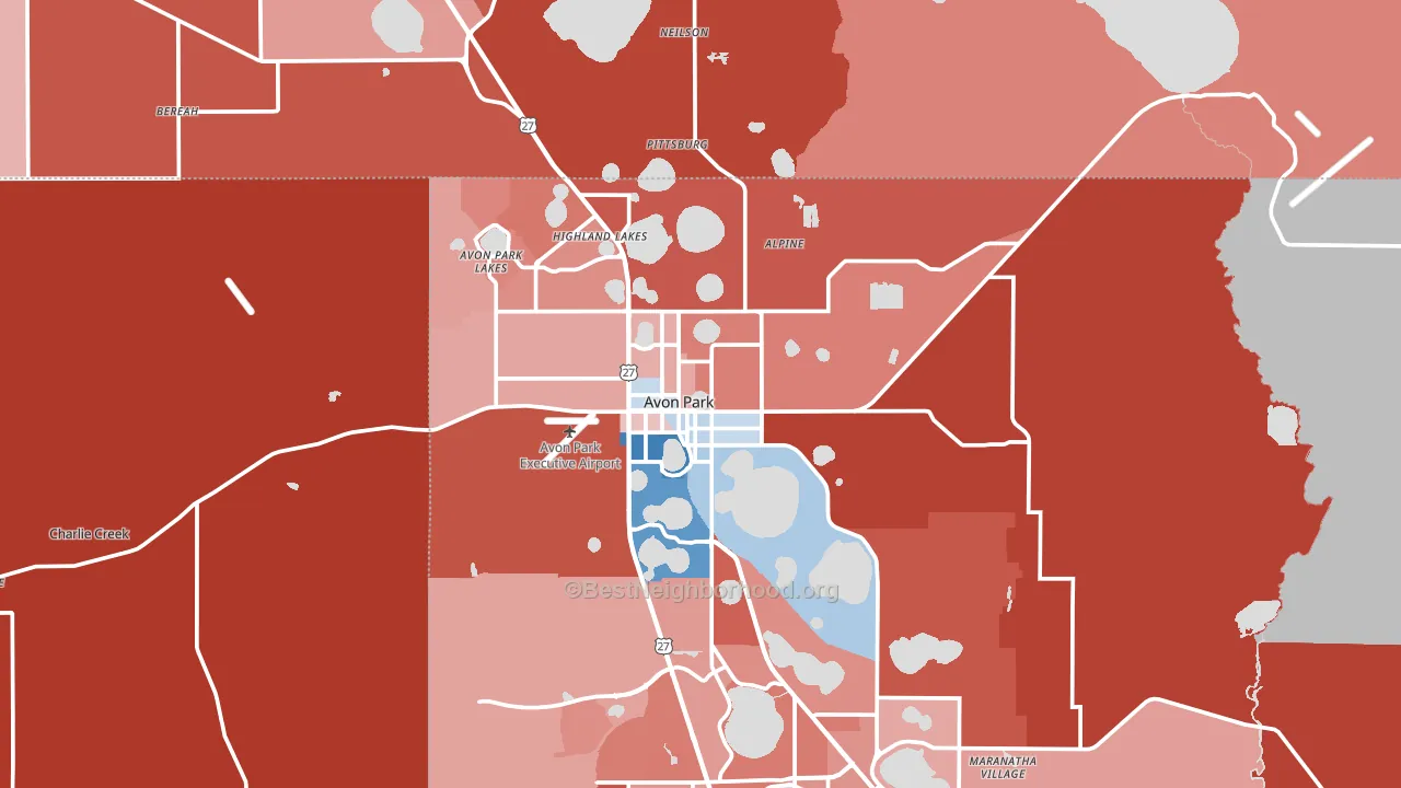 Avon Park, FL block-group political-lean map
