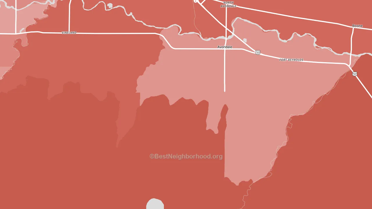 Avondale, CO block-group political-lean map