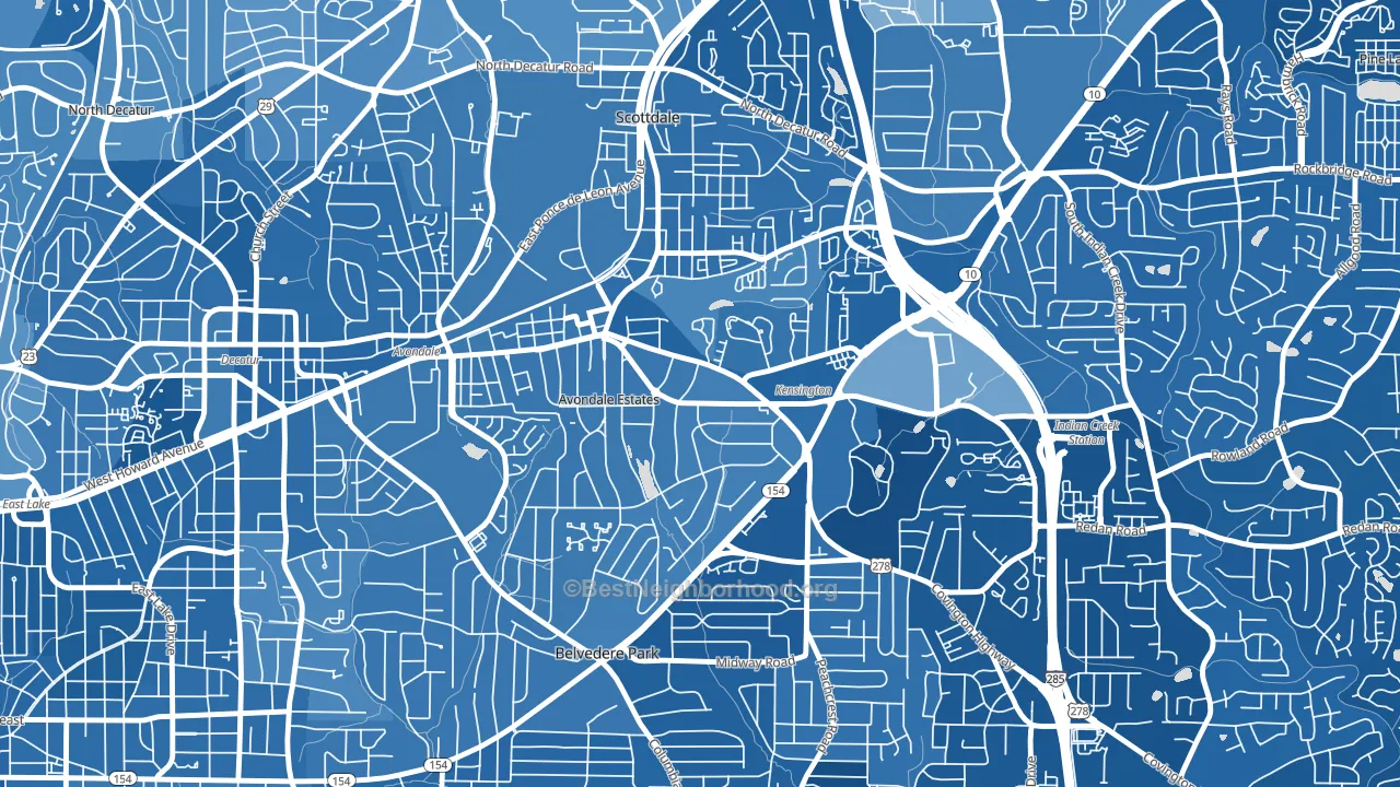 Avondale Estates, GA block-group political-lean map