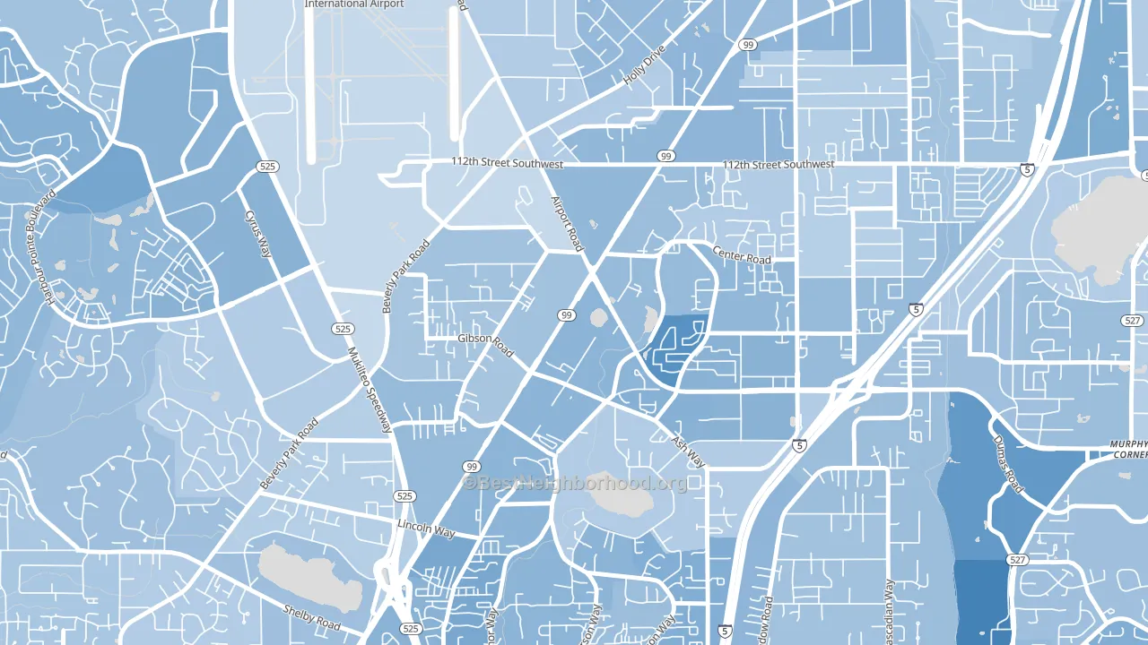Avondale, Everett, WA block-group political-lean map