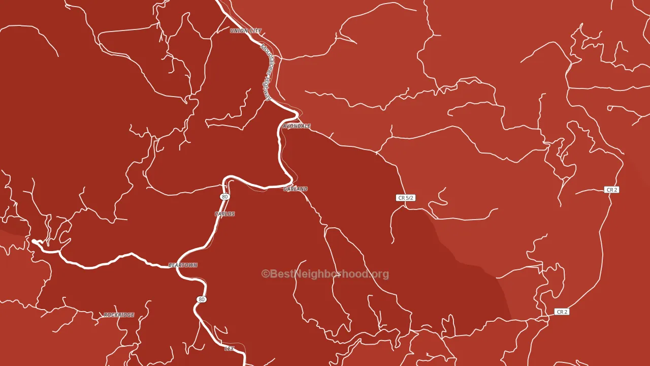Avondale, WV block-group political-lean map