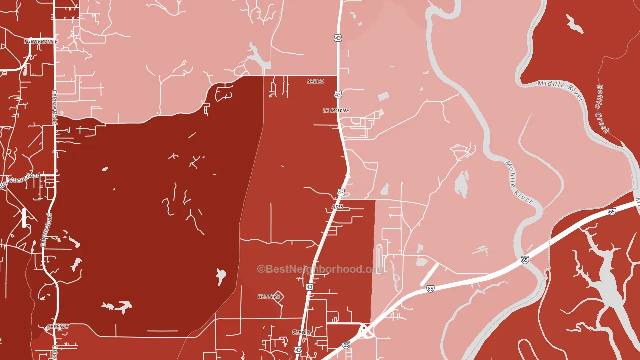 Axis, AL block-group political-lean map