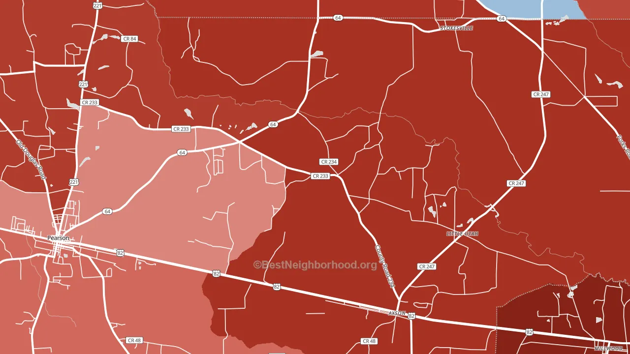 Axson, GA block-group political-lean map