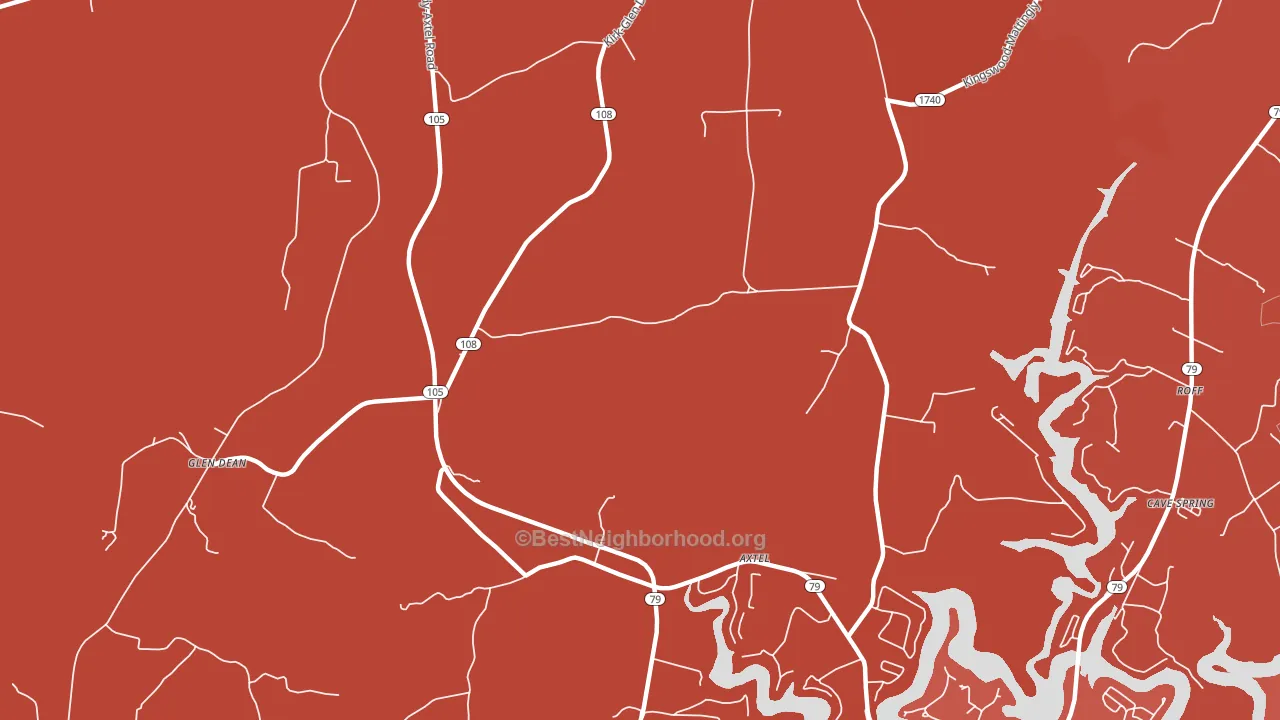 Axtel, KY block-group political-lean map