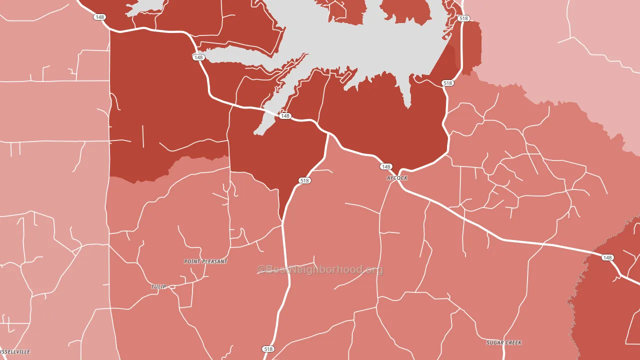 Aycock, LA block-group political-lean map