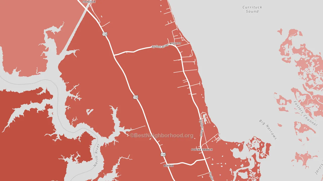 Aydlett, NC block-group political-lean map