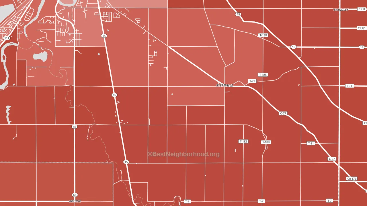 Ayersville, OH block-group political-lean map