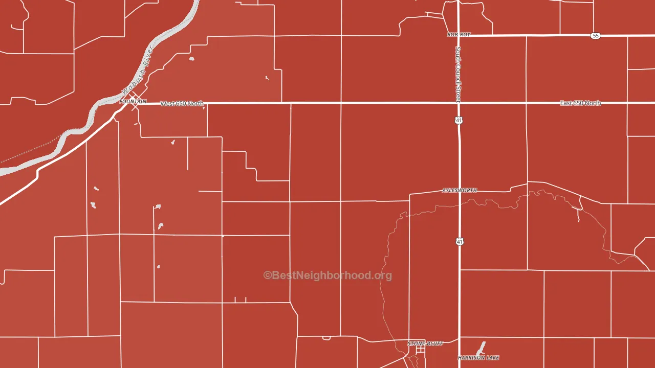 Aylesworth, IN block-group political-lean map