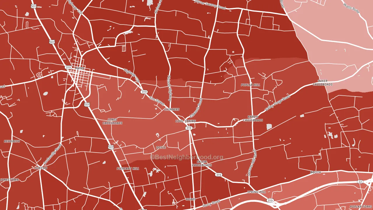 Aynor, SC block-group political-lean map