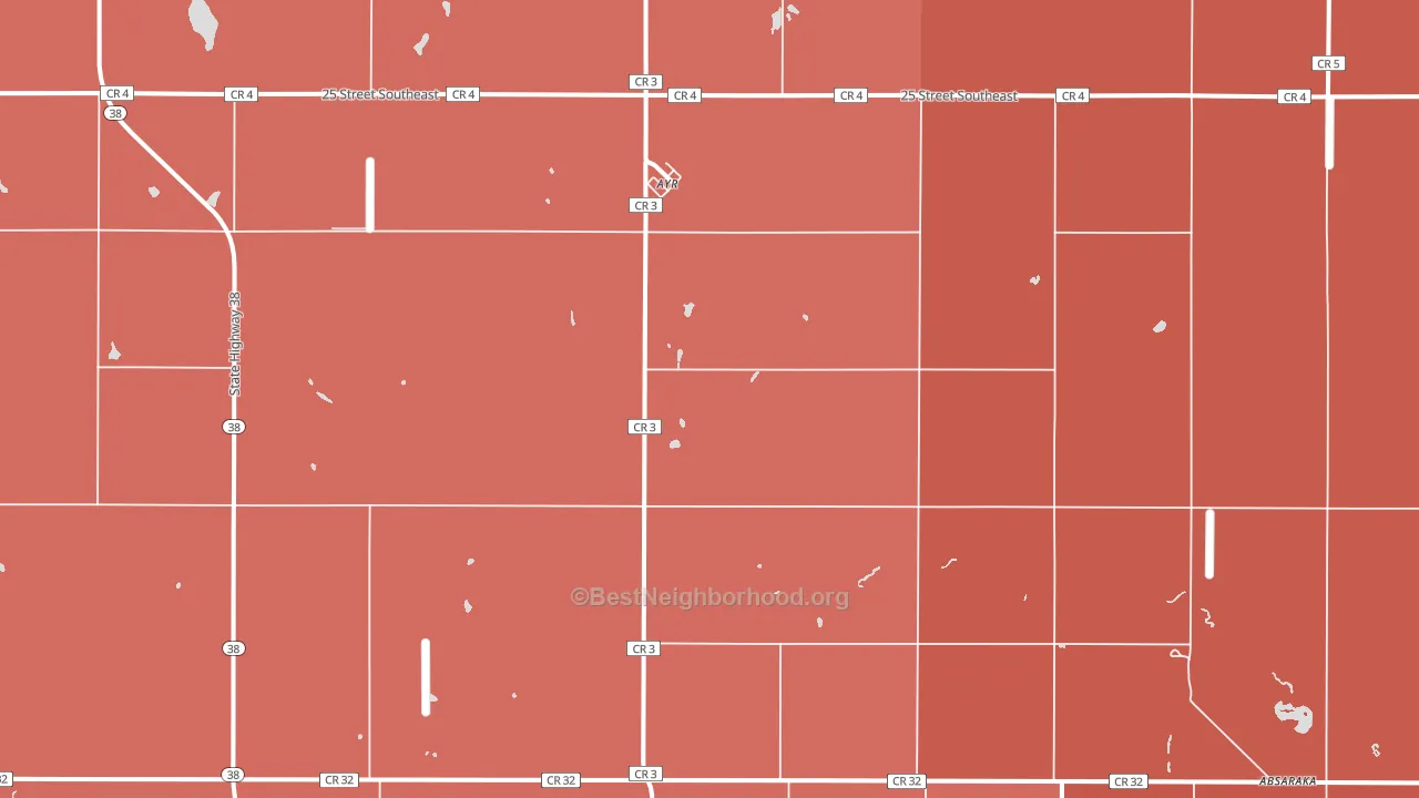 Ayr, ND block-group political-lean map