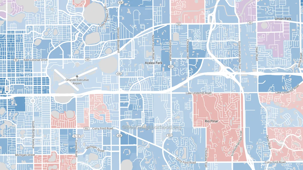 Azalea Park, FL block-group political-lean map
