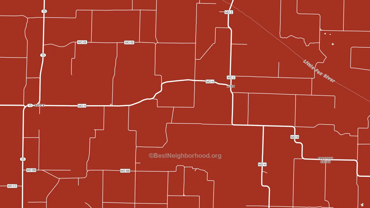 Azen, MO block-group political-lean map