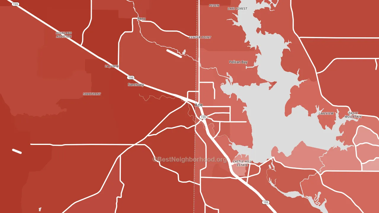 Azle, TX block-group political-lean map