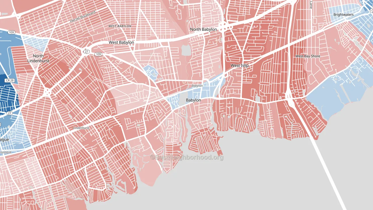 Babylon, NY block-group political-lean map