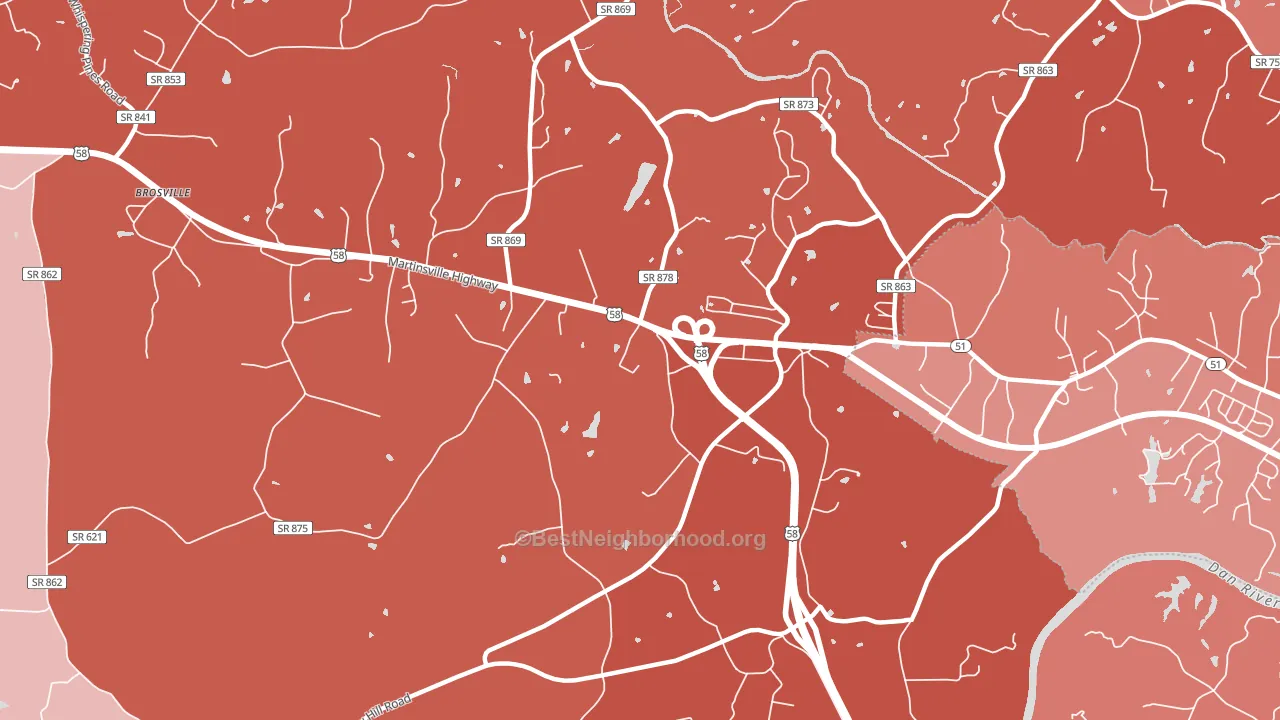 Bachelors Hall, VA block-group political-lean map