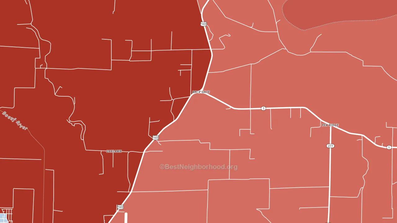 Back Gate, AR block-group political-lean map