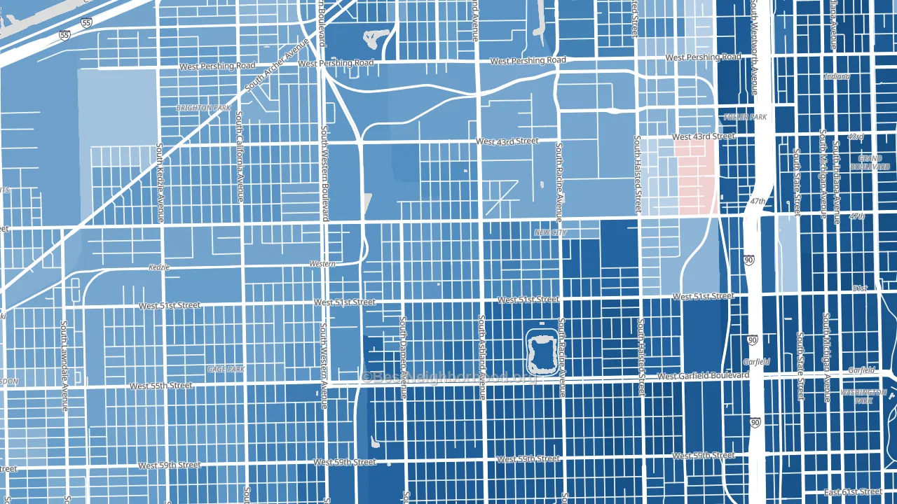 Back of the Yards, Chicago, IL block-group political-lean map