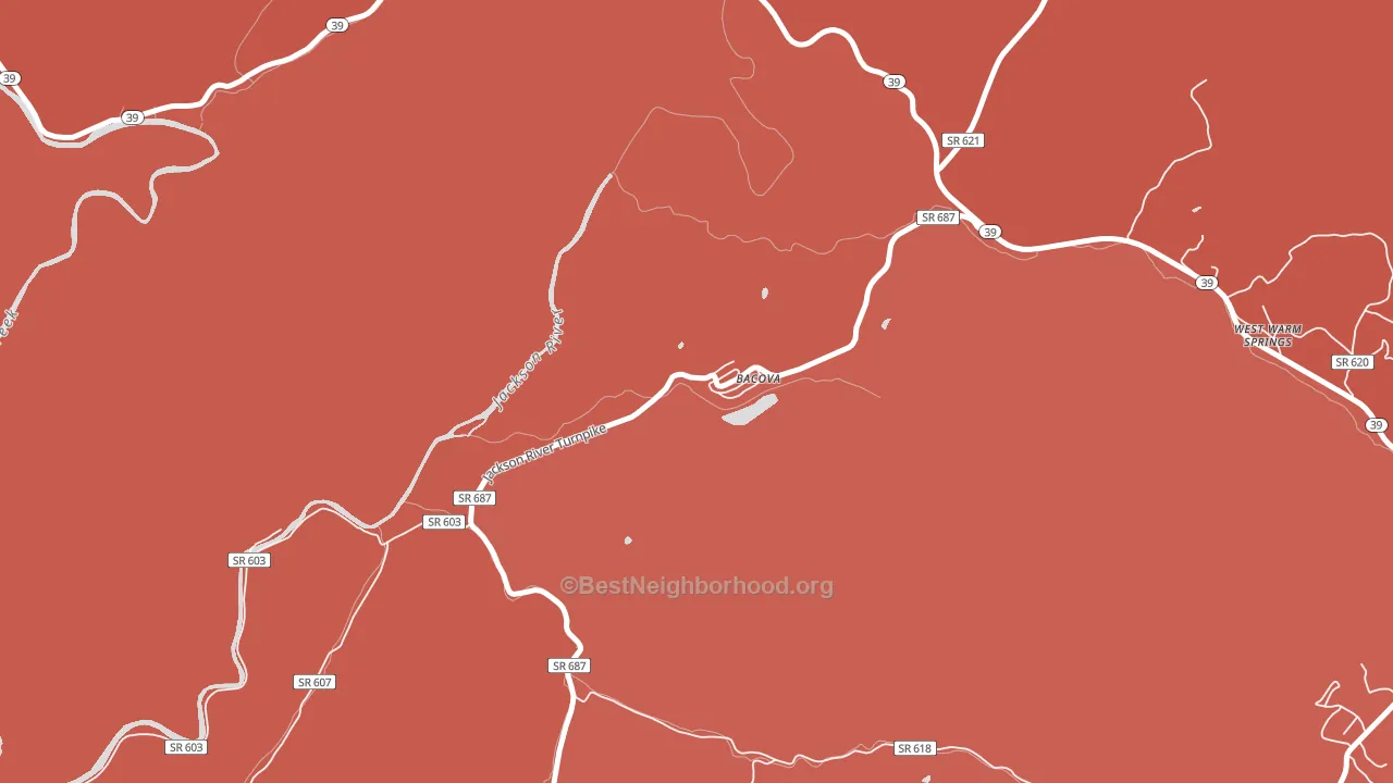 Bacova, VA block-group political-lean map
