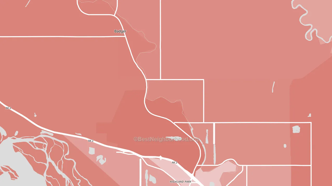 Badger, AK block-group political-lean map