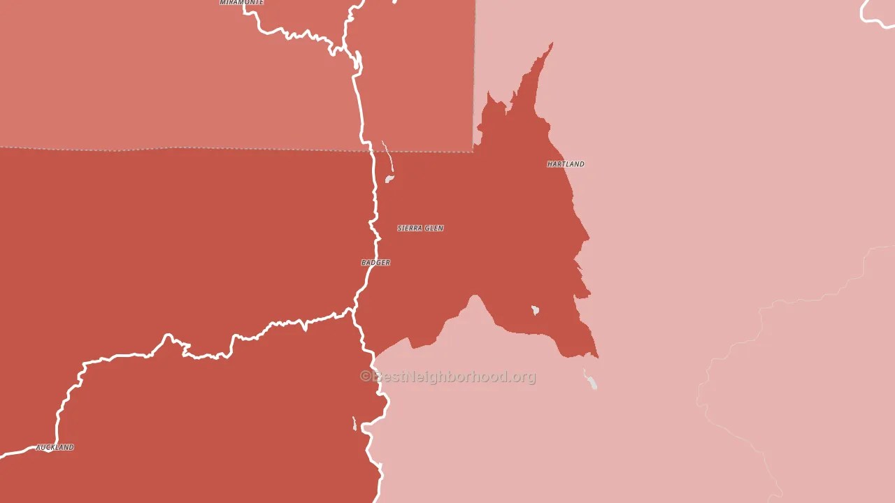 Badger, CA block-group political-lean map