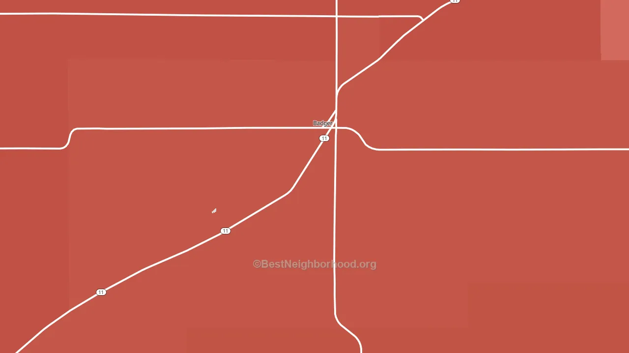 Badger, MN block-group political-lean map