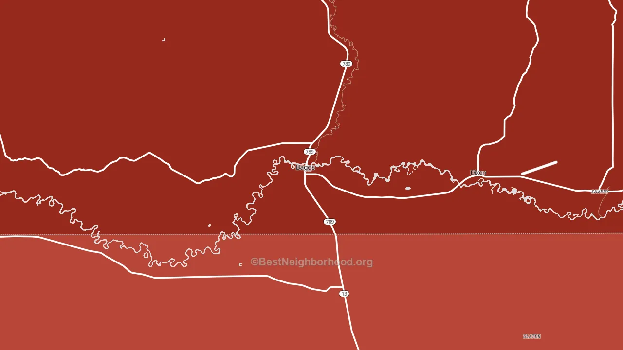 Baggs, WY block-group political-lean map