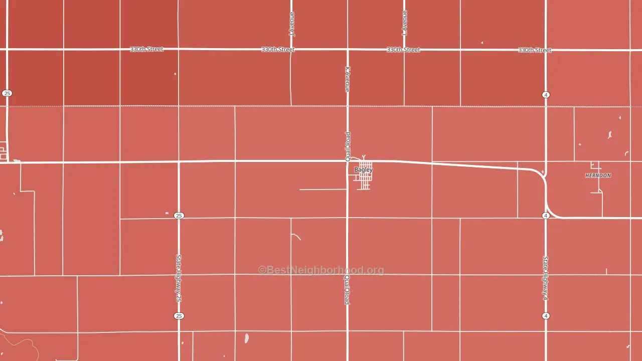 Bagley, IA block-group political-lean map