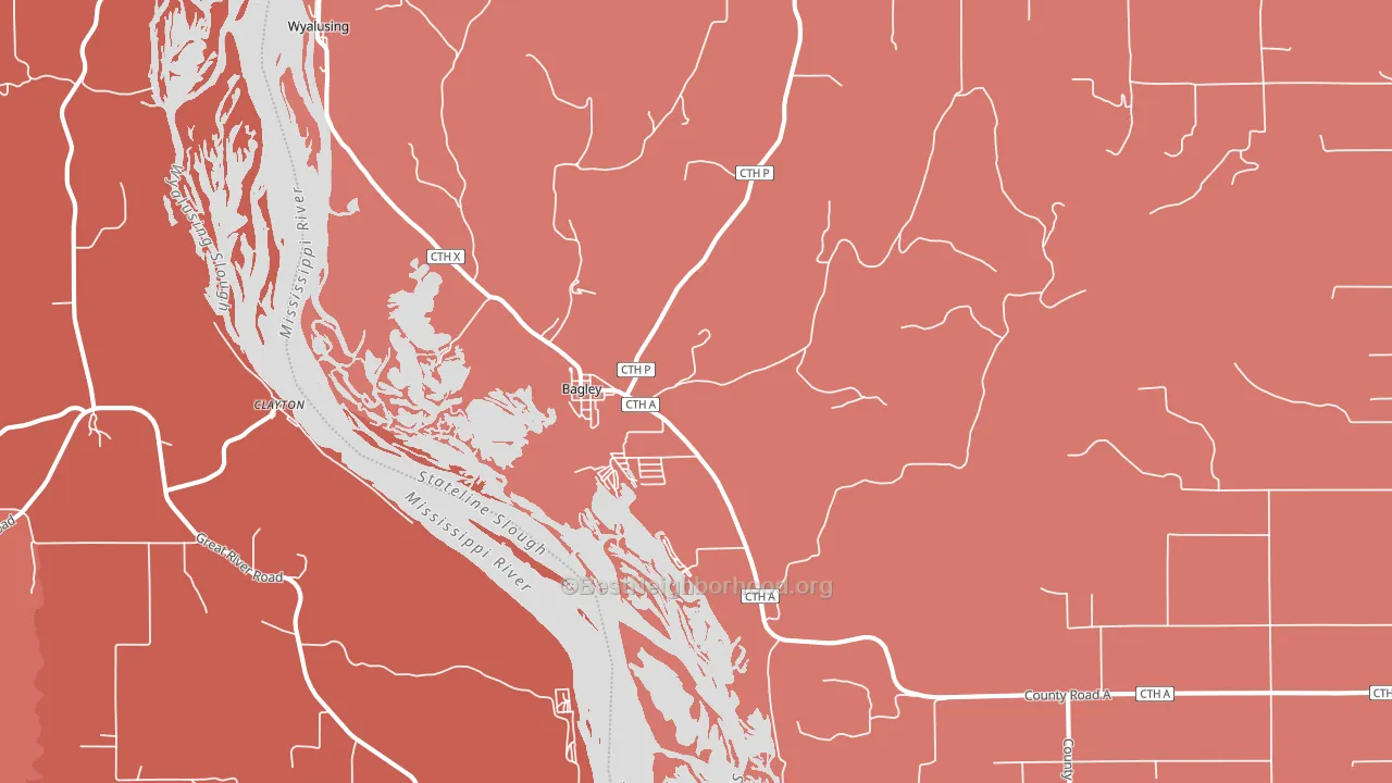 Bagley, WI block-group political-lean map