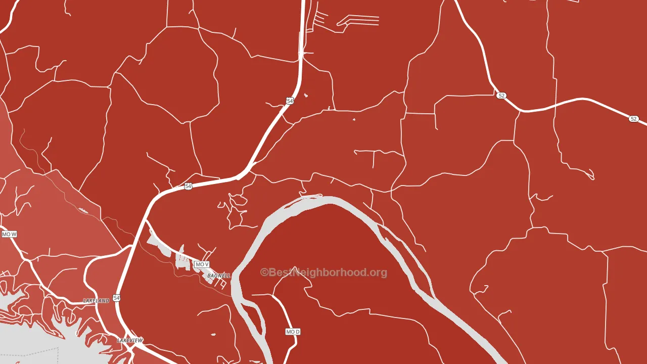 Bagnell, MO block-group political-lean map