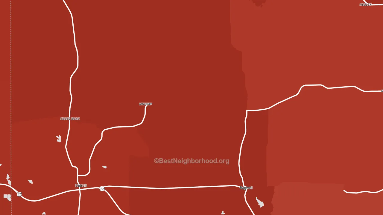 Bagwell, TX block-group political-lean map
