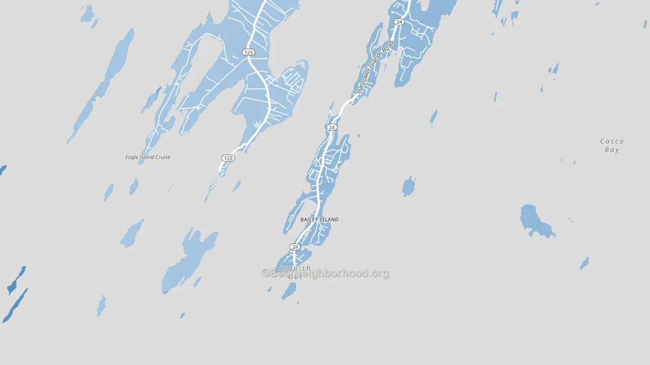 Bailey Island, ME block-group political-lean map