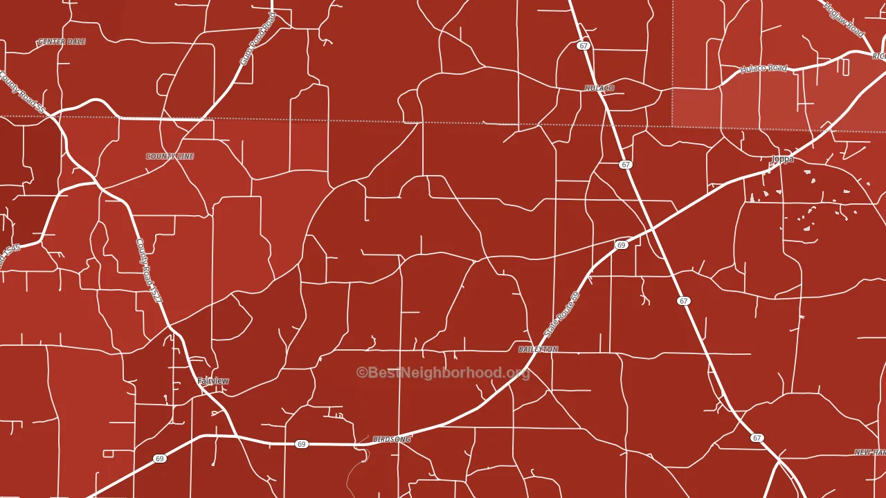 Baileyton, AL block-group political-lean map