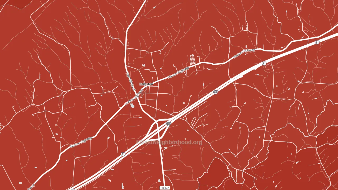 Baileyton, TN block-group political-lean map