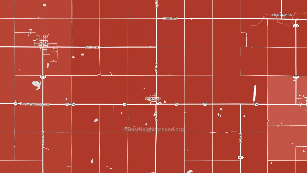 Baileyville, KS block-group political-lean map