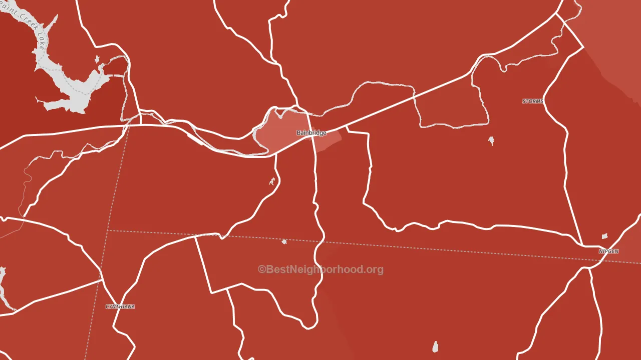 Bainbridge, OH block-group political-lean map