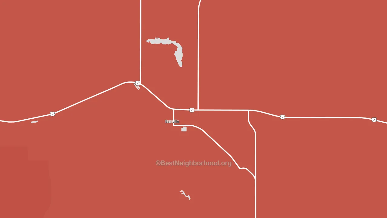 Bainville, MT block-group political-lean map