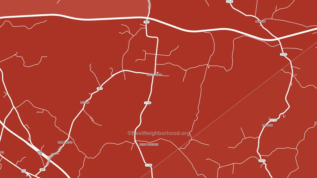 Baizetown, KY block-group political-lean map