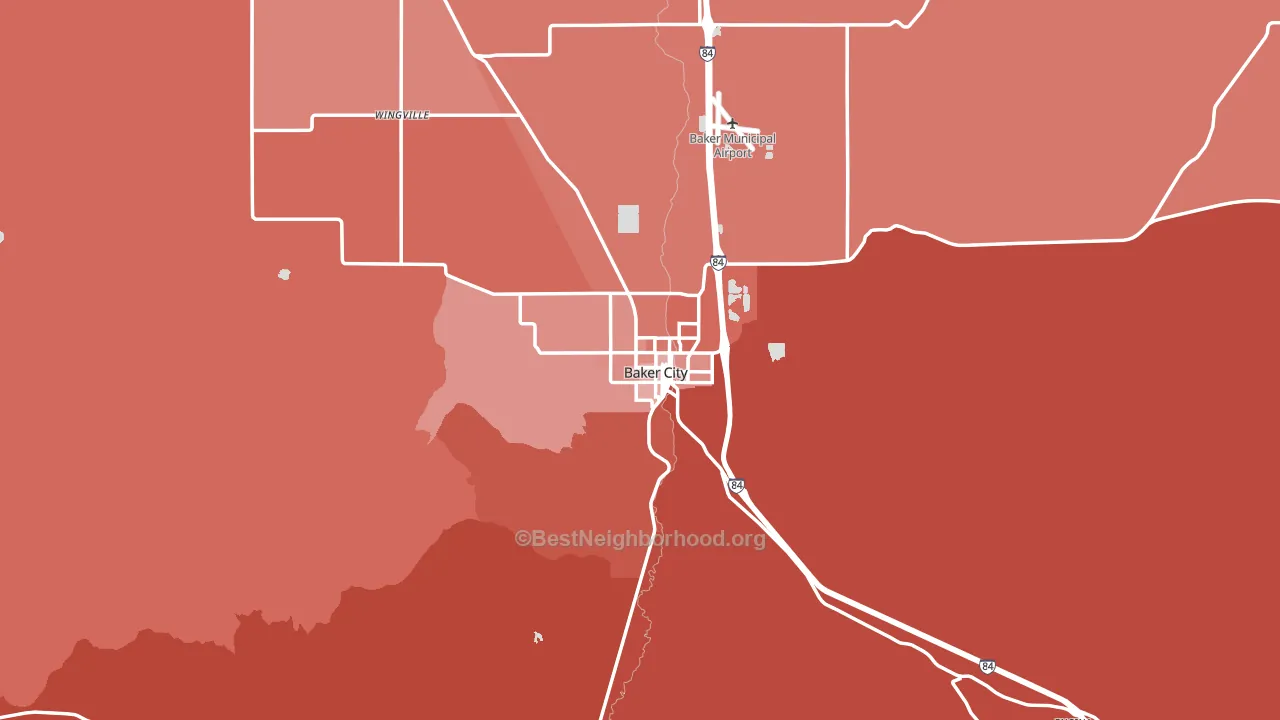 Baker City, OR block-group political-lean map