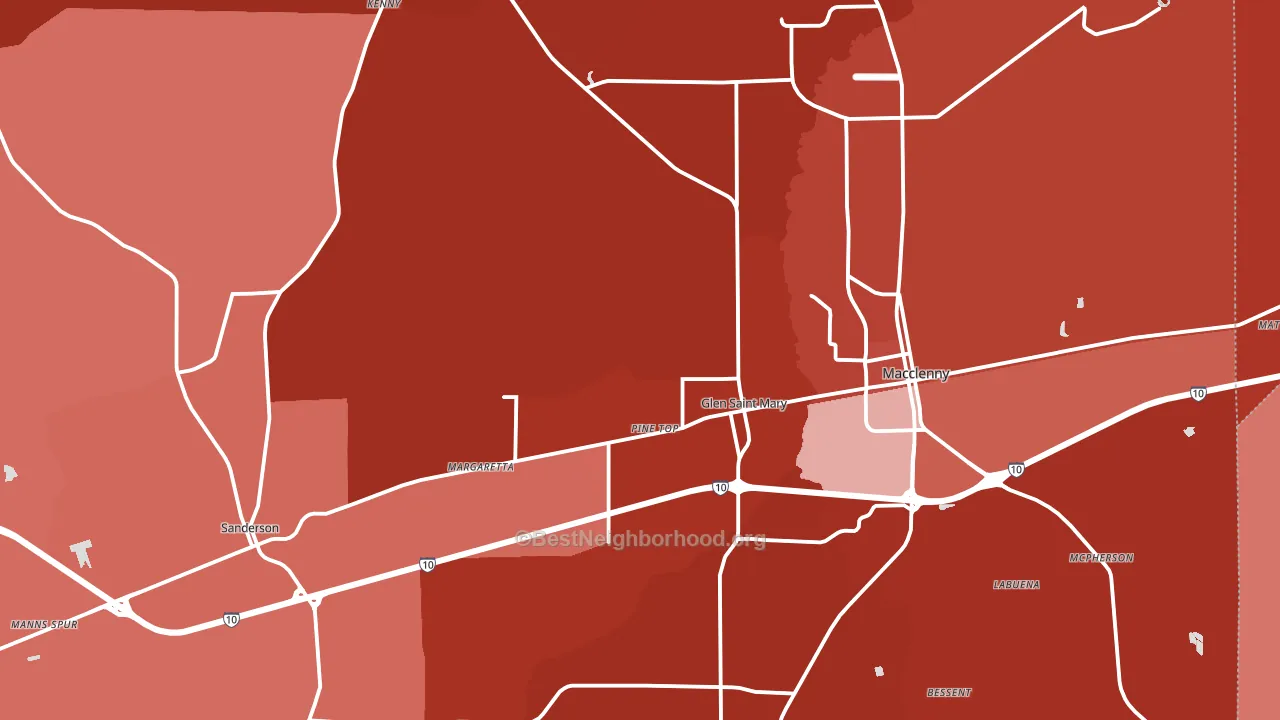 Baker County, FL block-group political-lean map