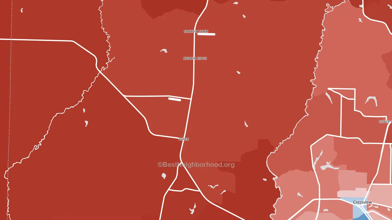 Baker, FL block-group political-lean map