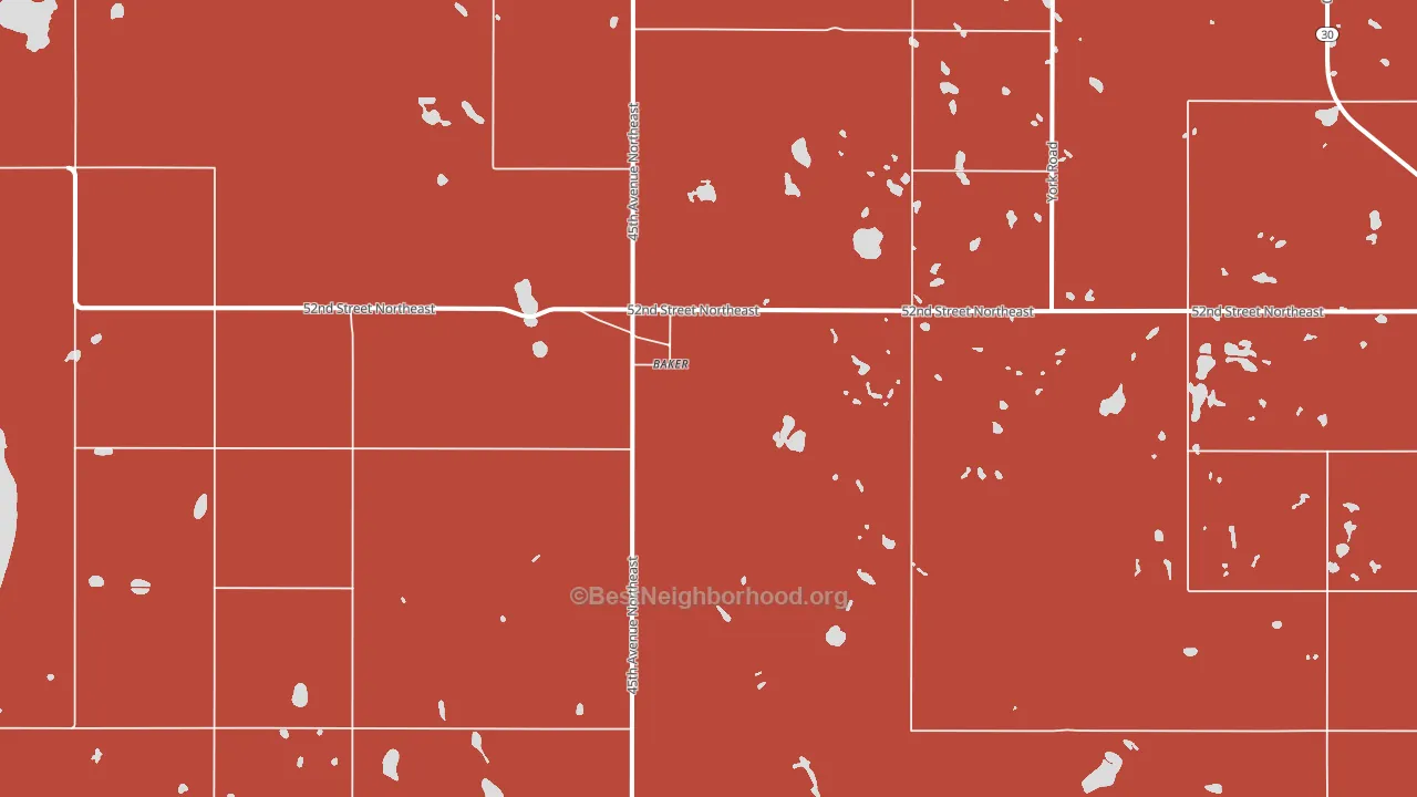 Baker, ND block-group political-lean map