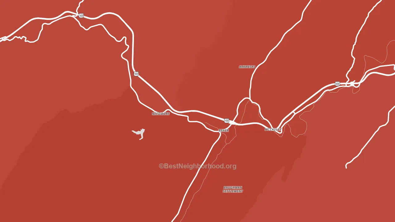 Baker, WV block-group political-lean map